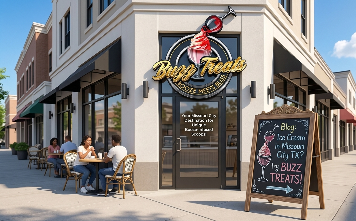 Ice cream shop in Missouri City TX offering unique desserts at Buzz Treats